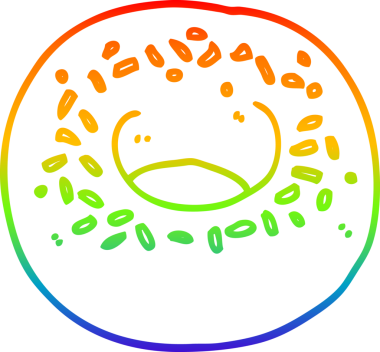 gökkuşağı gradyan çizgi çizimi bir insan tarafından çizilmiş bir çörek