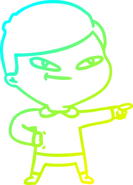 Bir insan tarafından çizilmiş bir çizgi film karakteri.