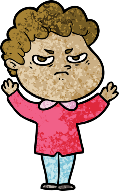 Bir insan tarafından çizilmiş kızgın bir adam.