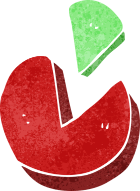 Bir insan tarafından çizilmiş karikatür pasta grafiği