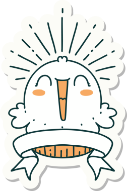 Dövme stili çıkartma. Bir insan tarafından çizilmiş mutlu şarkı söyleyen kek.