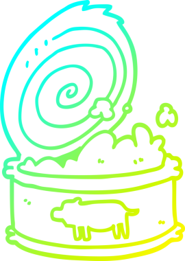 Bir insan tarafından çizilmiş konserve yiyeceğin soğuk gradyan çizimi