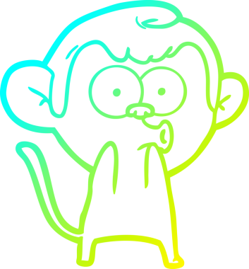 Bir insan tarafından çizilen soğuk gradyan çizgi çizimi bir maymunu şaşırttı