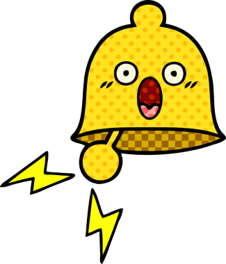 Bir insan tarafından çizilmiş bir çanın karikatürü.