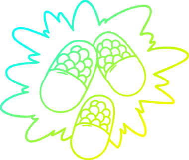 Bir çizgi filmin soğuk gradyan çizimi bir insan tarafından çizilmiş güçlü haplar.