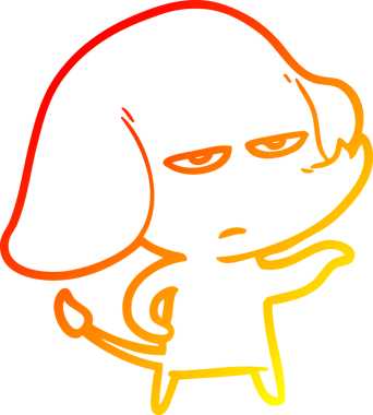 Bir insan tarafından çizilmiş kızgın bir fil çizimi.