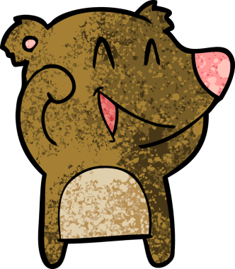 Bir insan tarafından çizilmiş gülen ayı çizgi filmi.