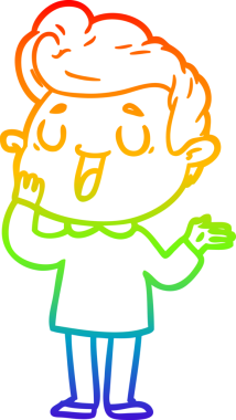 gökkuşağı gradyanı çizimi bir insan tarafından çizilmiş mutlu bir çizgi film adamı