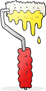 Bir insan tarafından çizilmiş el yazısıyla çizilmiş boya silindiri.