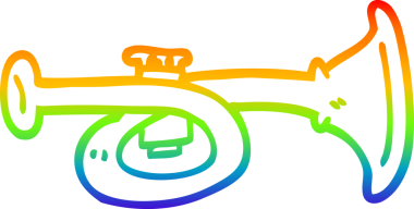 gökkuşağı gradyan çizgi çizimi bir insan tarafından çizilmiş pirinç korna