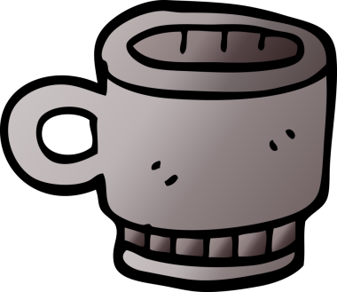 Bir insan tarafından çizilmiş karalama kahve kupası.