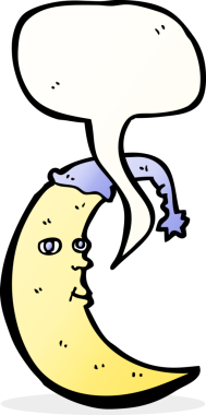 Bir insan tarafından çizilmiş uykulu ay çizgi filmi.