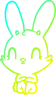 Bir insan tarafından çizilmiş şirin bir çizgi film tavşanı çizimi.