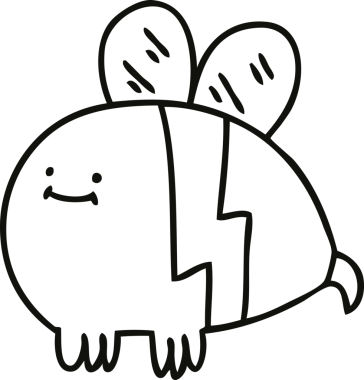 Bir insan tarafından çizilmiş garip çizgi film yaban arısı çizimi