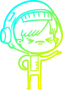 Bir insan tarafından çizilmiş kızgın bir uzay kızı çizimi.