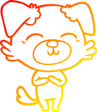 Bir insan tarafından çizilmiş çizgi film köpeğinin sıcak çizgi çizimi