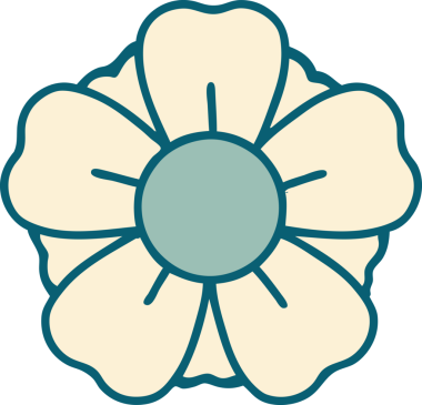 Bir insan tarafından çizilmiş bir çiçeğin ikonik dövme şekli