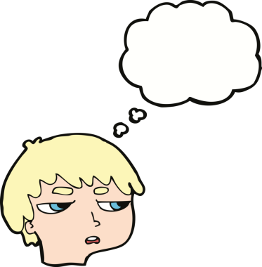 Bir insan tarafından çizilen düşünce baloncuğuyla sinirlenmiş bir çocuk.