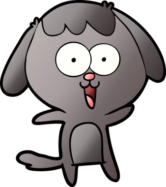 Bir insan tarafından çizilmiş şirin bir çizgi film köpeği.