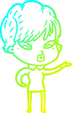 Bir insan tarafından çizilmiş bir karikatür kadın çizimi.