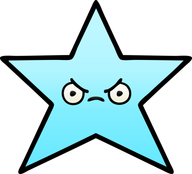 Bir insan tarafından çizilmiş yıldız balığının gölgeli karikatürü