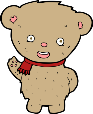 Bir insan tarafından çizilmiş oyuncak ayı.