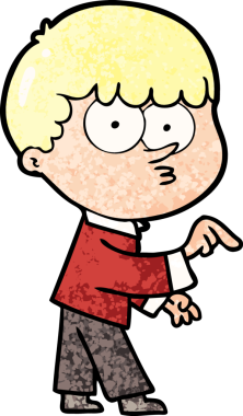 Bir insan tarafından çizilmiş meraklı bir çocuk.