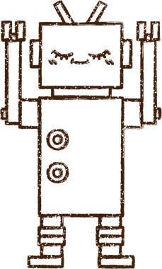 Robot Kömür Bir insan tarafından çizilmiş