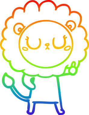 gökkuşağı gradyan çizgi çizimi bir insan tarafından çizilmiş bir aslan