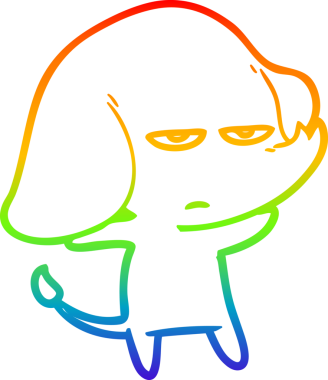 gökkuşağı gradyan çizimi bir insan tarafından çizilmiş bir karikatür fili