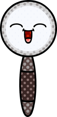 Bir insan tarafından çizilmiş bir büyüteçin çizgi roman tarzı karikatürü