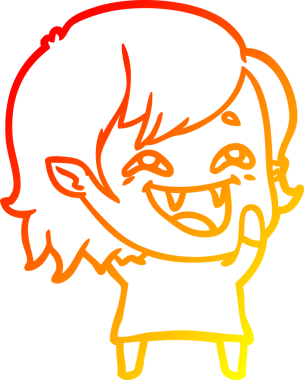 Bir insan tarafından çizilmiş gülen vampir kız çizgi filmi.