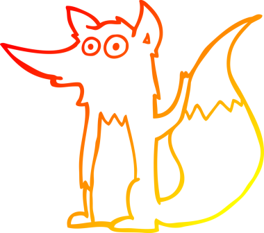 Bir insan tarafından çizilmiş bir kurt çizgi çizimi.