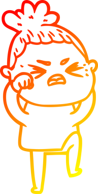 Bir insan tarafından çizilmiş kızgın bir karikatür çizimi.