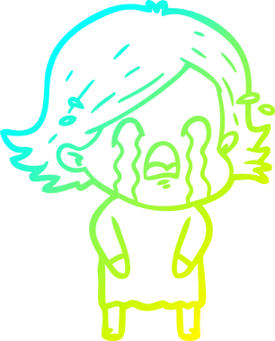 Bir insan tarafından çizilmiş ağlayan bir karikatür çizimi.