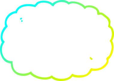 Bir insan tarafından çizilen karikatür bulutunun soğuk gradyan çizimi