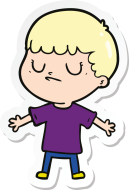 Bir insan tarafından çizilmiş huysuz bir çocuğun çıkartması.