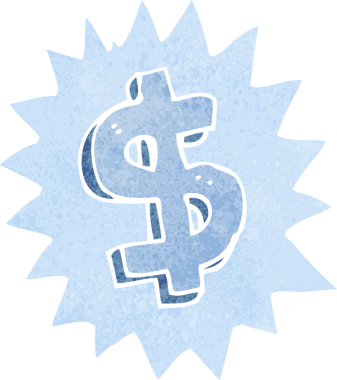 bir insan tarafından çizilmiş çizgi film dolar sembolü