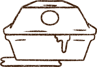 Bir insan tarafından çizilmiş Burger Ambalaj Kömürü Çizimi