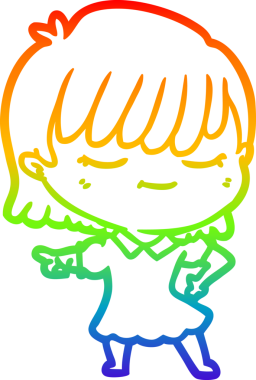 gökkuşağı gradyan çizimi bir insan tarafından çizilmiş bir karikatür kadın