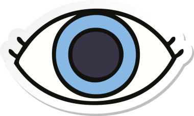 Bir insan tarafından çizilmiş şirin bir çizgi film gözünün çıkartması.