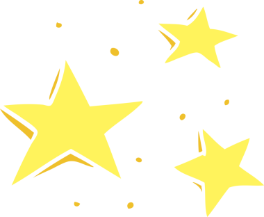 Bir insan tarafından çizilmiş düz renkli karikatür dekoratif yıldızlar