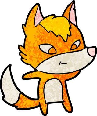 Bir insan tarafından çizilmiş tilki çizgi film karakteri