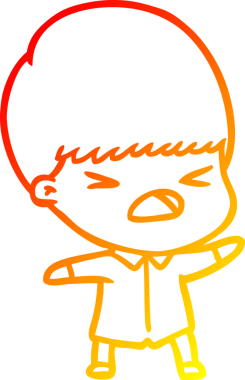 İnsan tarafından çizilmiş bir çizgi filmin sıcak gradyan çizimi.