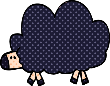 Bir insan tarafından çizilmiş kara koyun karalaması.