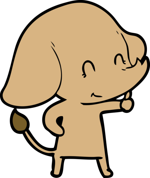 Bir insan tarafından çizilmiş şirin bir fil.