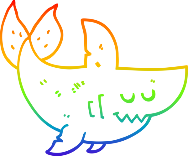 gökkuşağı gradyan çizgisi bir insan tarafından çizilmiş bir çizgi köpek balığı