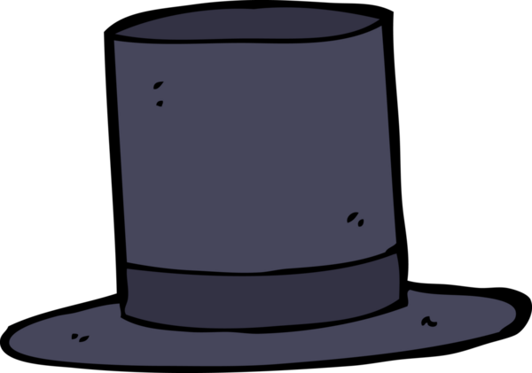 Bir insan tarafından çizilmiş silindir şapka.