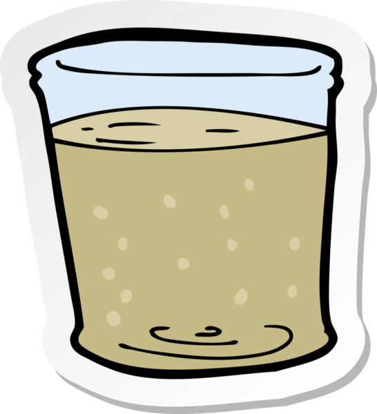 Bir insan tarafından çizilmiş viski bardağının çıkartması.