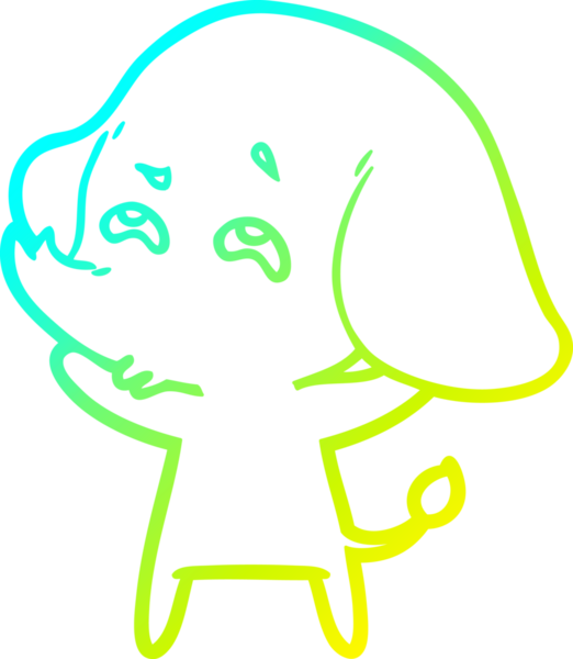 Bir insanın çizdiği karikatür fili çizimi.